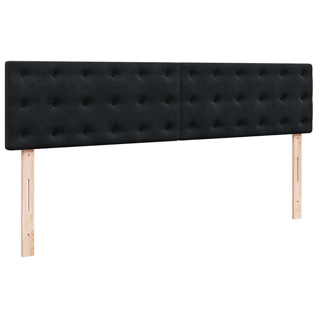 Estrutura de cama otomana com colchões 180x200cm veludo preto