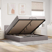 Estrutura cama otomana com colchões tecido cinzento 200x200cm