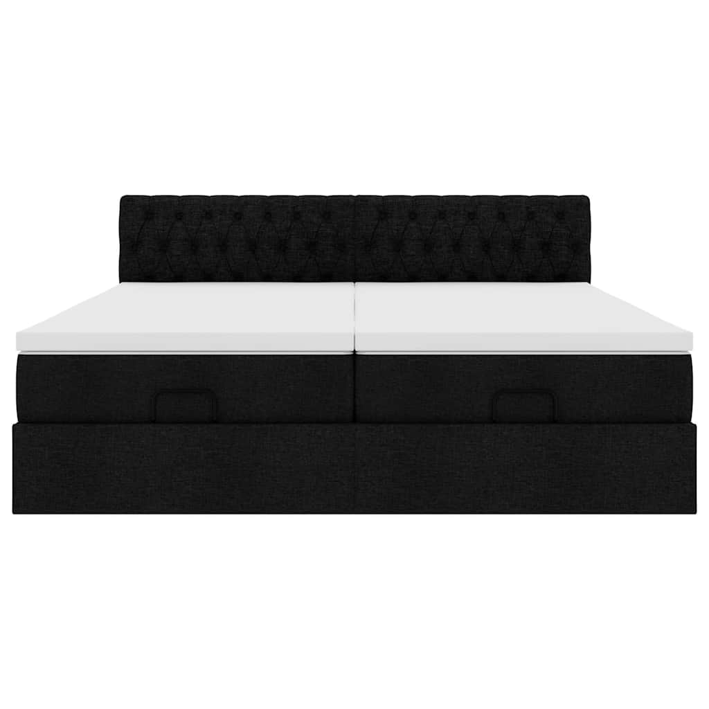 63 / 5,000 Estrutura de cama otomana com colchões tecido preto