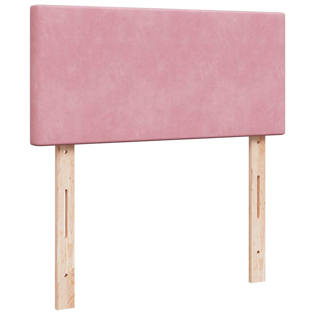 Estrutura de cama otomana com colchões 180x200 cm veludo rosa