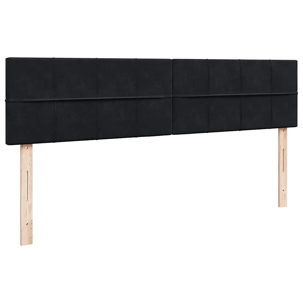 Estrutura de cama otomana com colchões 160x200 cm veludo preto