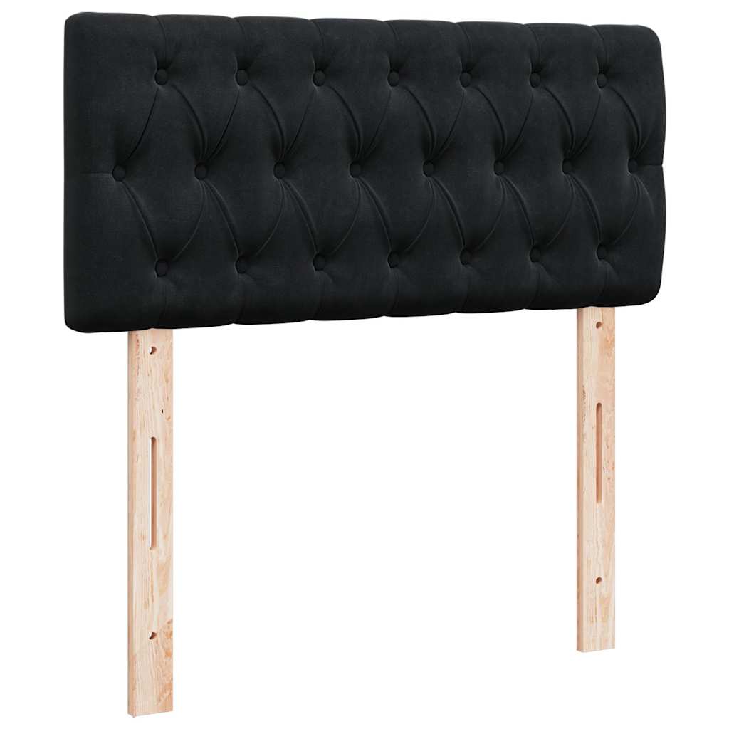 Estrutura de cama otomana com colchões 180x200cm veludo preto