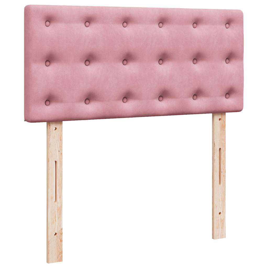 Estrutura de cama otomana com colchões 180x200 cm veludo rosa