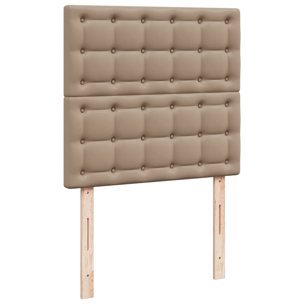 Cama otomana com colchão 90x200 cm couro artificial cappucino