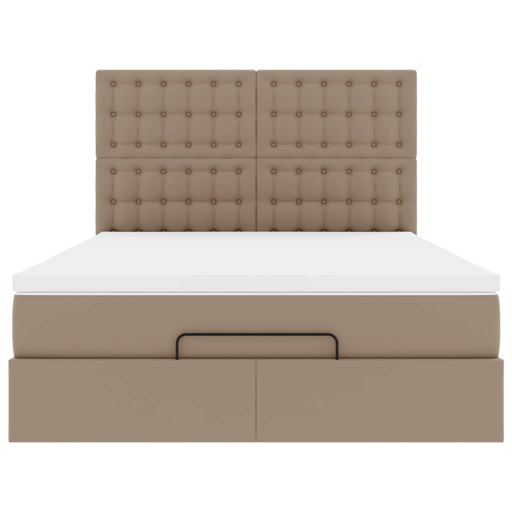 Estrutura de cama otomana com colchão cappucino 140x190 cm