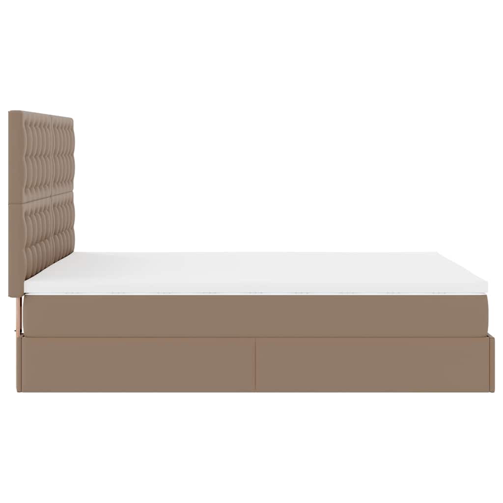 Estrutura de cama otomana com colchão cappucino 140x190 cm
