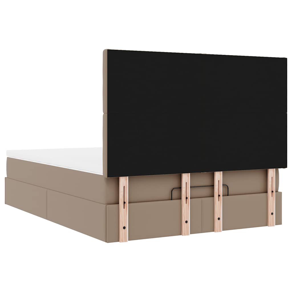 Estrutura de cama otomana com colchão cappucino 140x190 cm