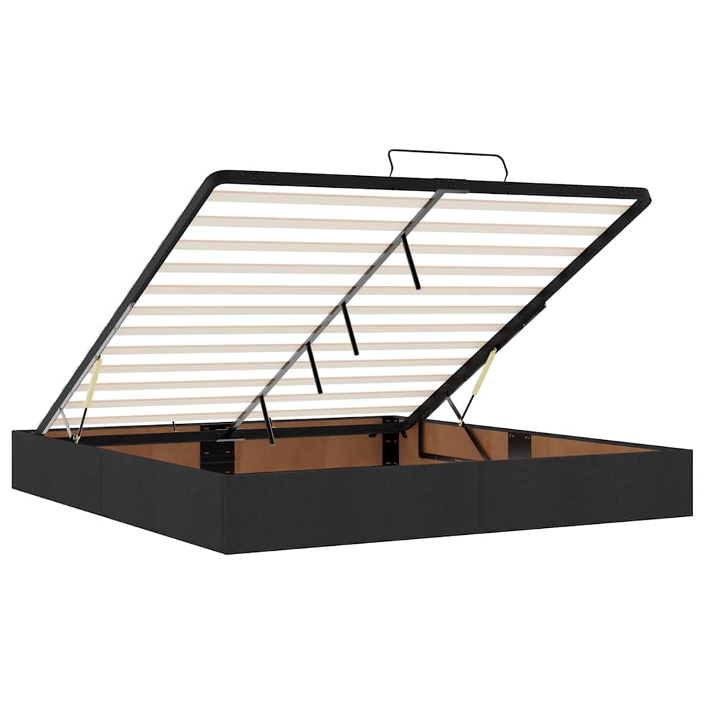 Estrutura de cama otomana com colchão 180x200 cm tecido preto
