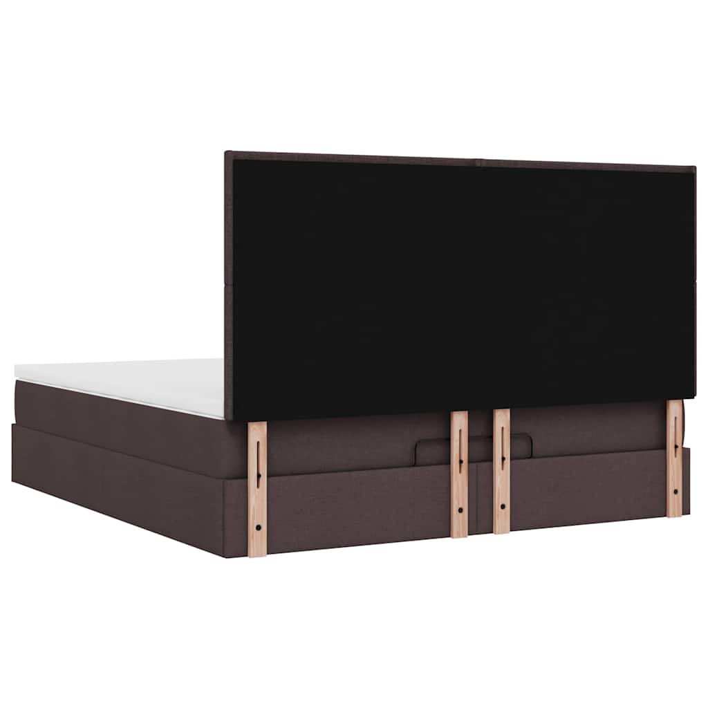 Estrutura de cama otomana com colchão 180x200cm castanho escuro