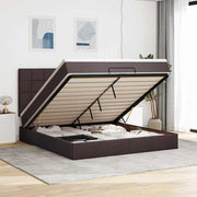 Estrutura de cama otomana com colchão 180x200cm castanho escuro