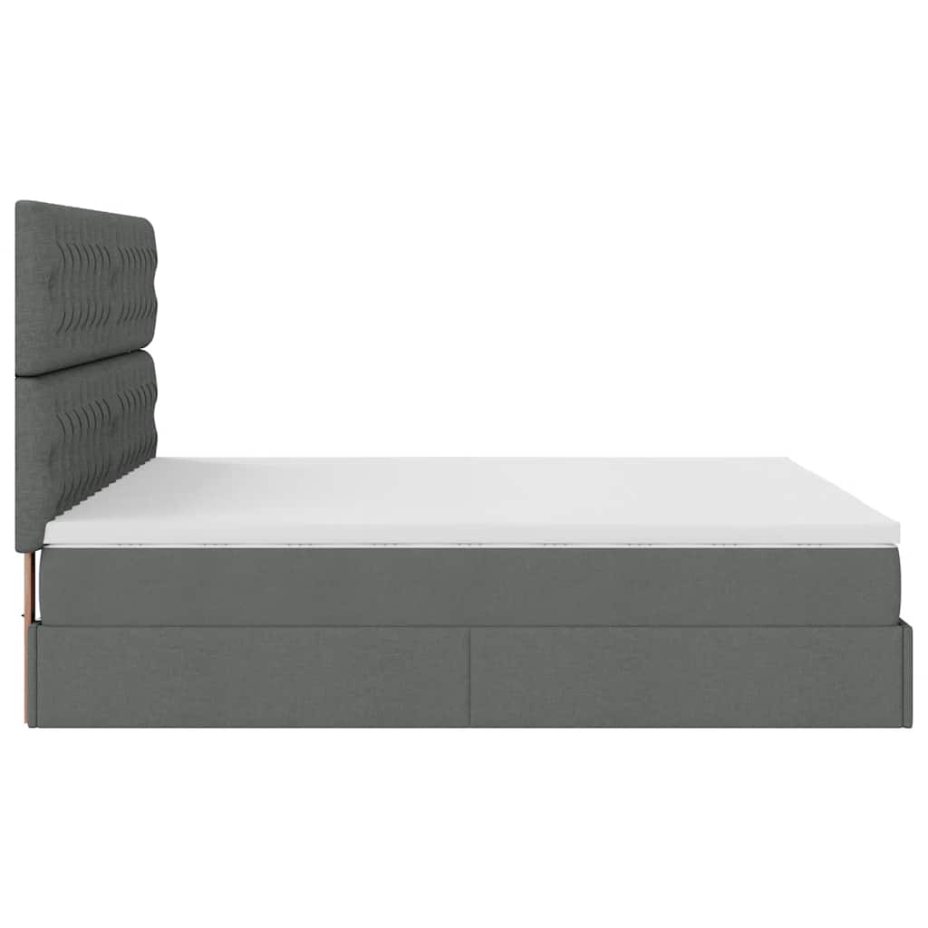 Estrutura de cama otomana com colchão 180x200cm cinzento escuro