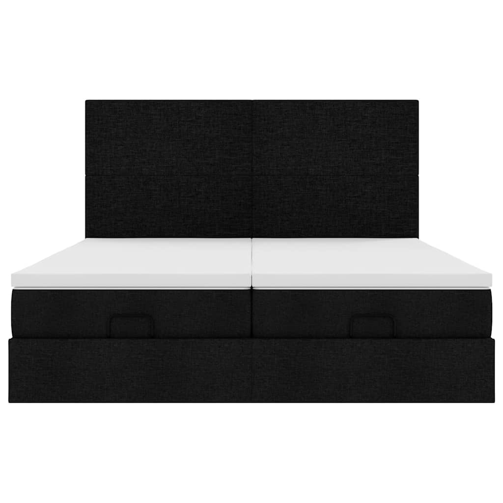 63 / 5,000 Estrutura de cama otomana com colchões tecido preto