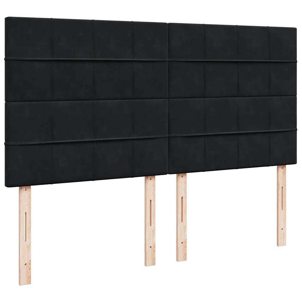 Estrutura de cama otomana com colchões 180x200cm veludo preto
