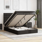 Estrutura de cama otomana com colchão 140x200 cm preta