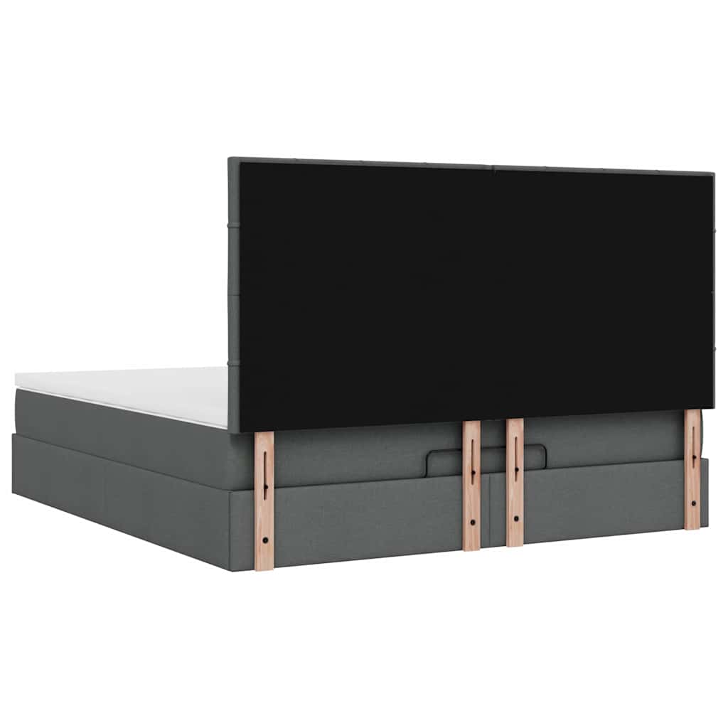Estrutura de cama otomana com colchão 180x200cm cinzento escuro