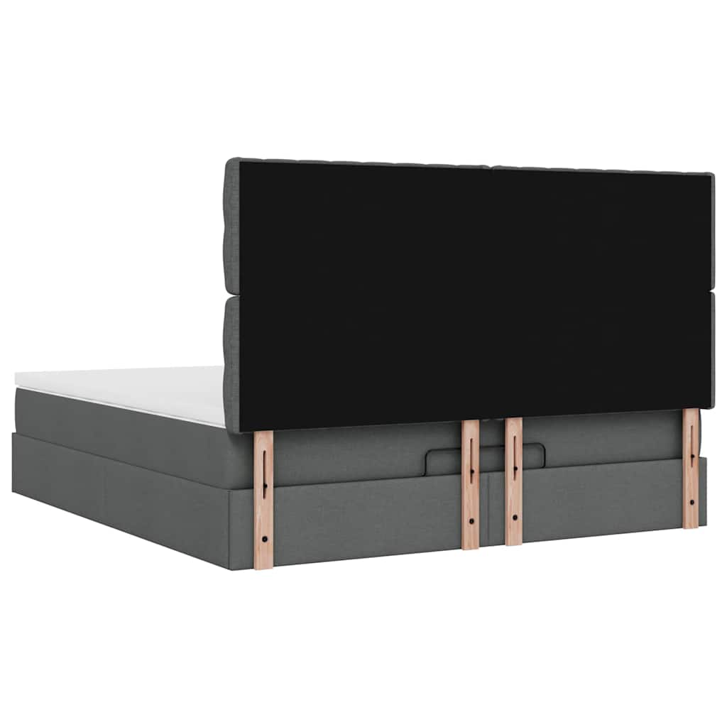 Estrutura de cama otomana com colchão 180x200cm cinzento escuro