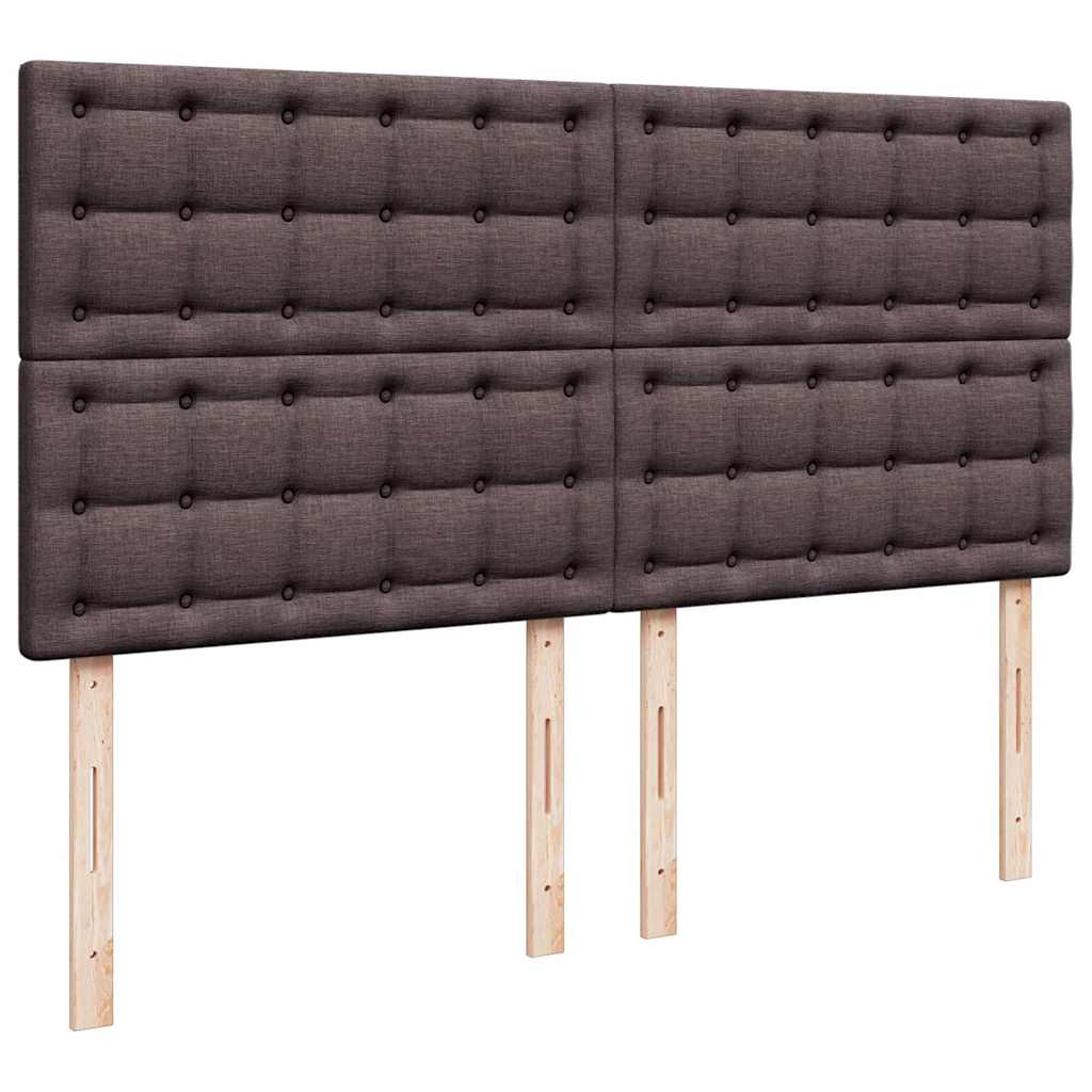 Estrutura de cama otomana com colchão tecido castanho escuro