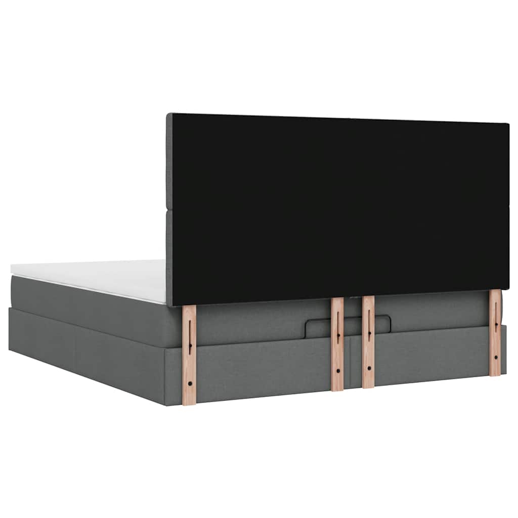 Estrutura de cama otomana com colchão 180x200cm cinzento escuro