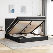 Estrutura de cama otomana com colchões 180x200cm veludo preto