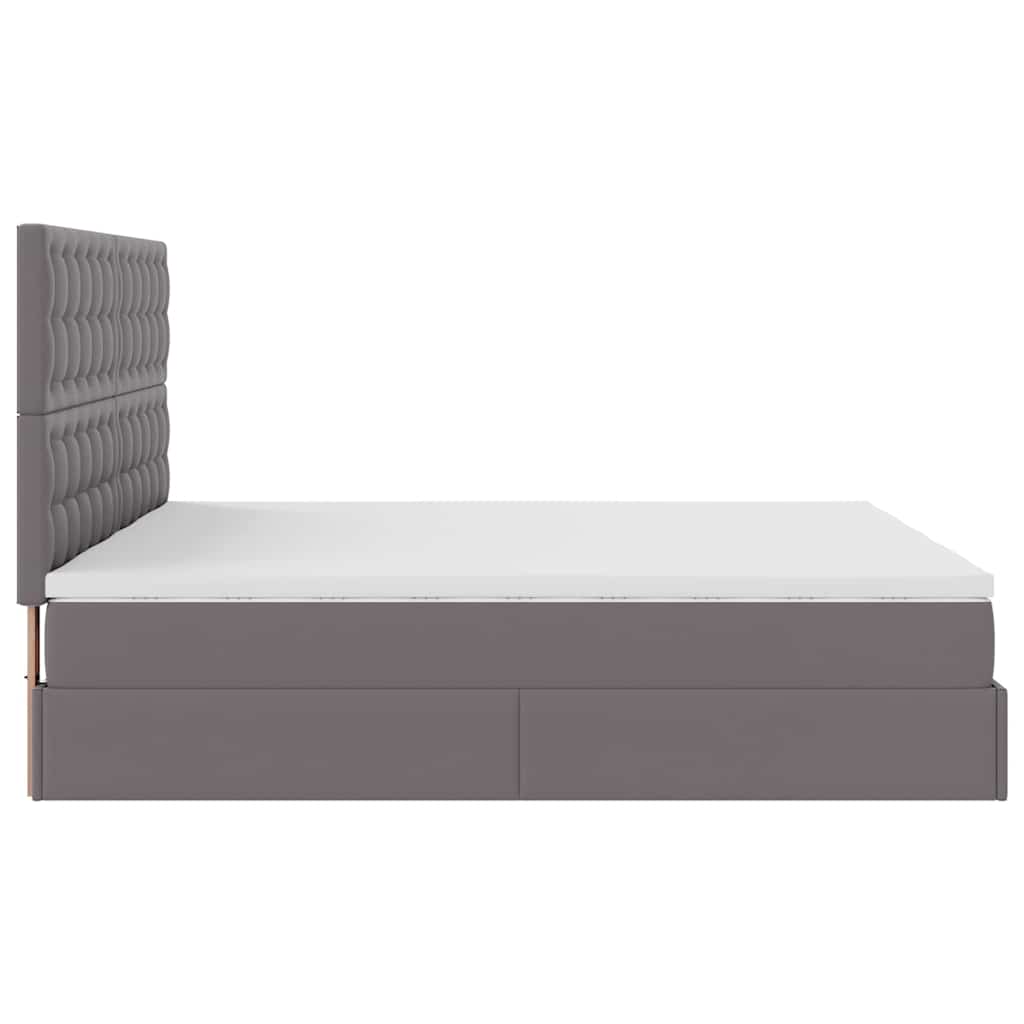 Cama otomana com colchões & LEDs 180x200 cm couro artificial