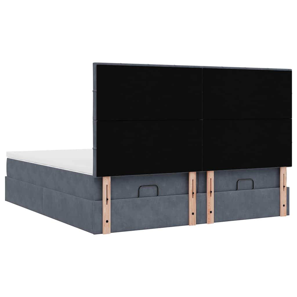 Estrutura cama otomana colchões 160x200 cm cinzento escuro