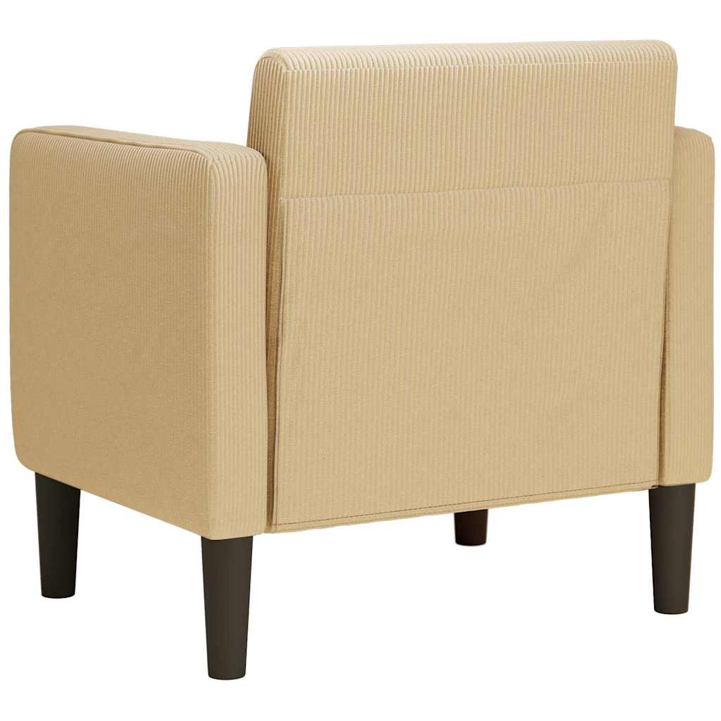 Poltrona com apoio de braços 54 cm tecido corduroy verde cinzento