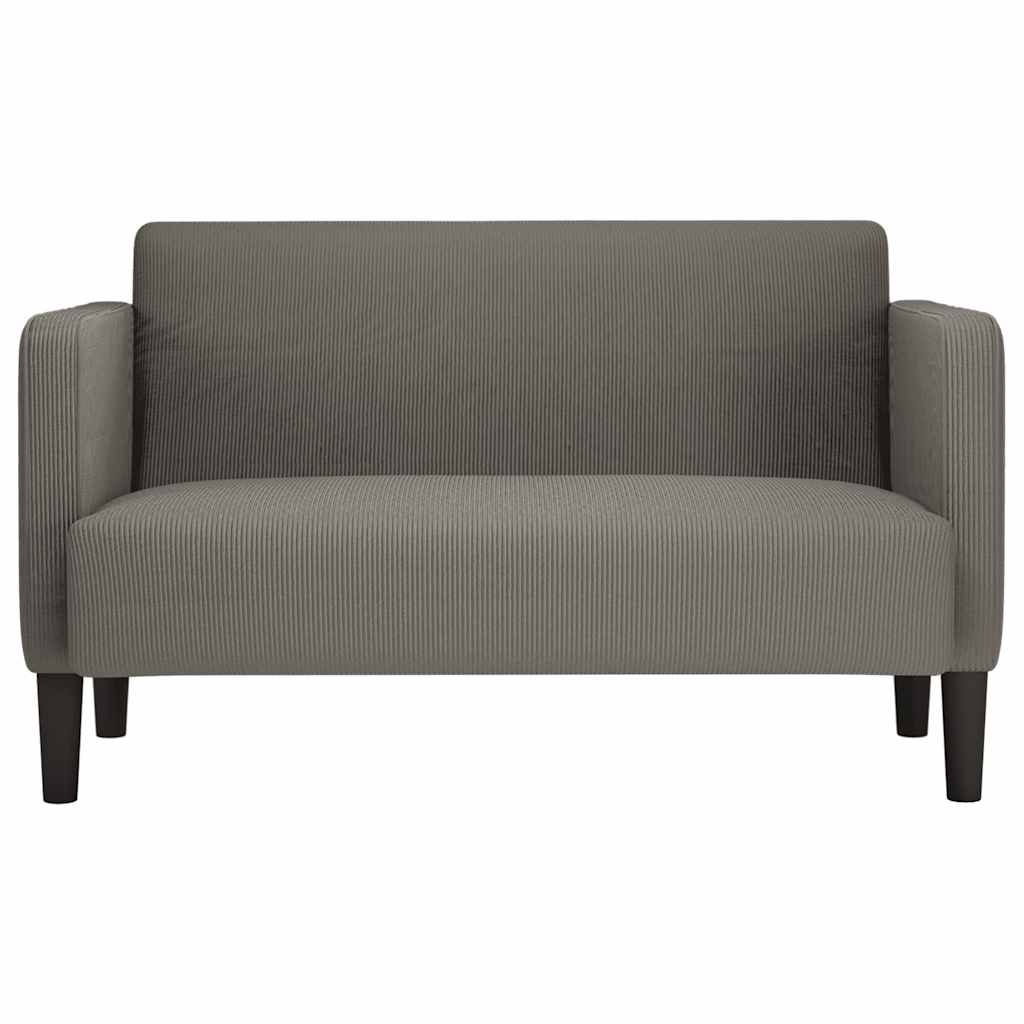 Sofá-luvas 109 cm tecido corduroy cinzento-claro