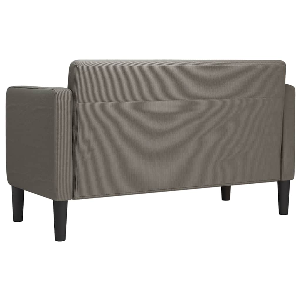 Sofá-luvas 109 cm tecido corduroy cinzento-claro