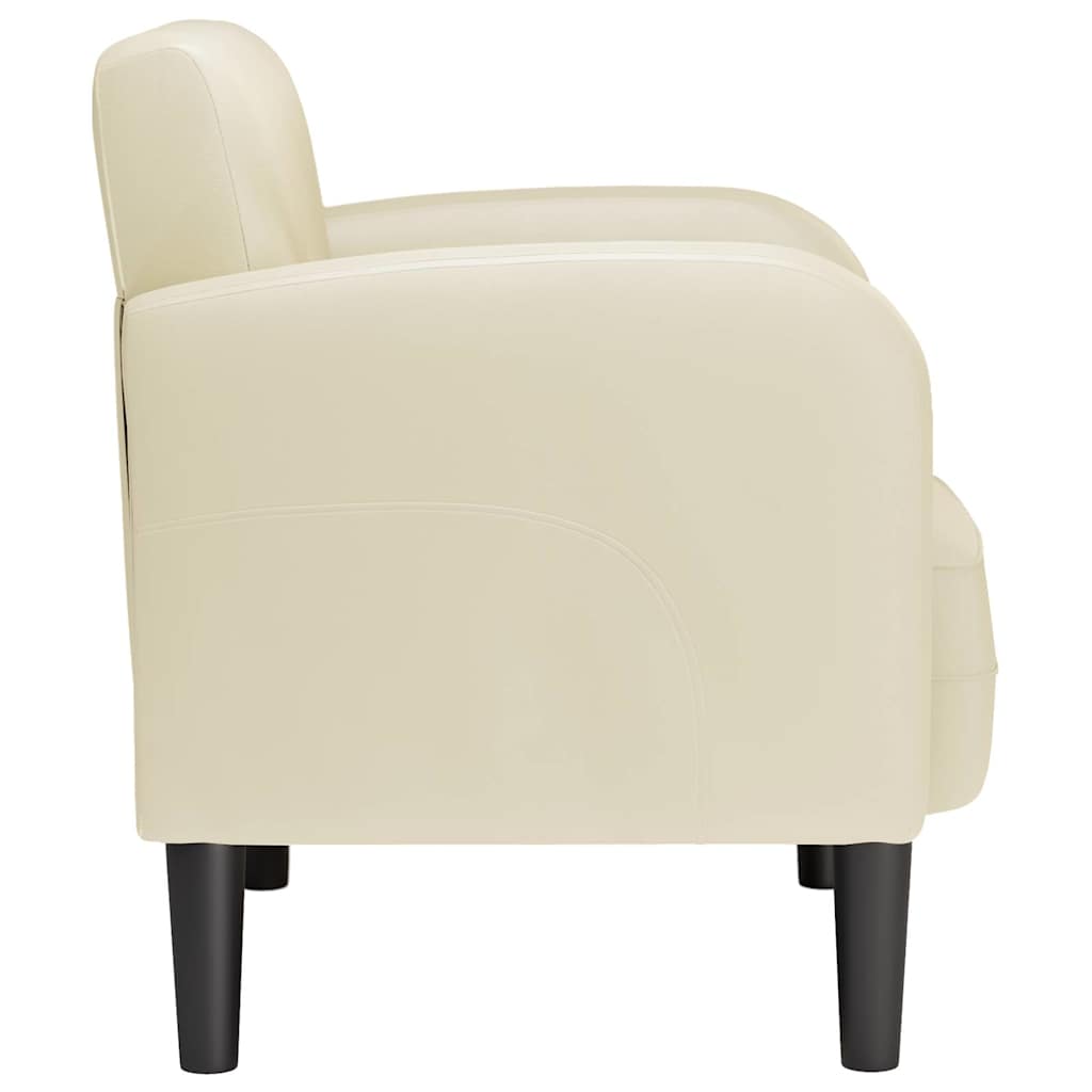 Poltrona com apoios de braços 54 cm couro artificial creme