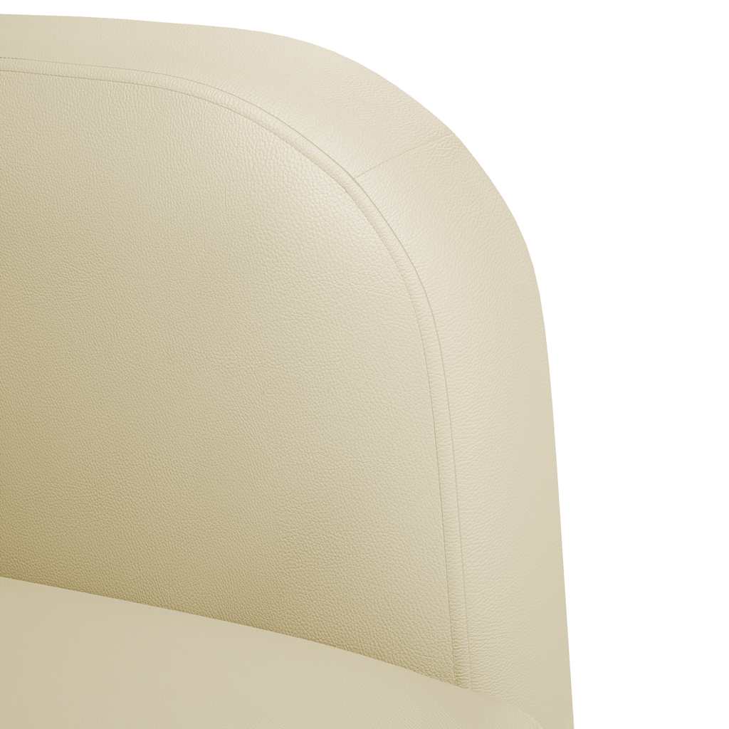 Poltrona com apoios de braços 54 cm couro artificial creme