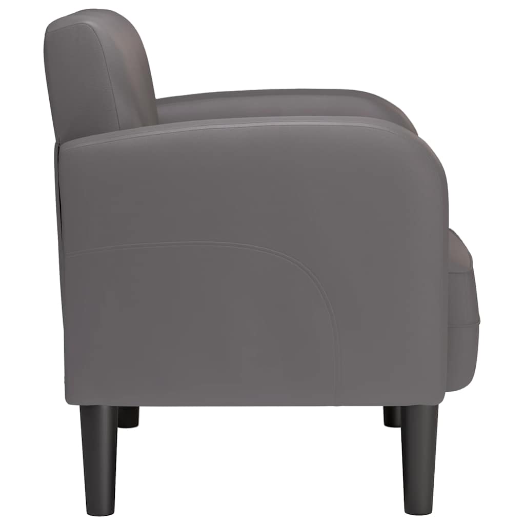 Poltrona com apoios de braços 54 cm couro artificial cinzento