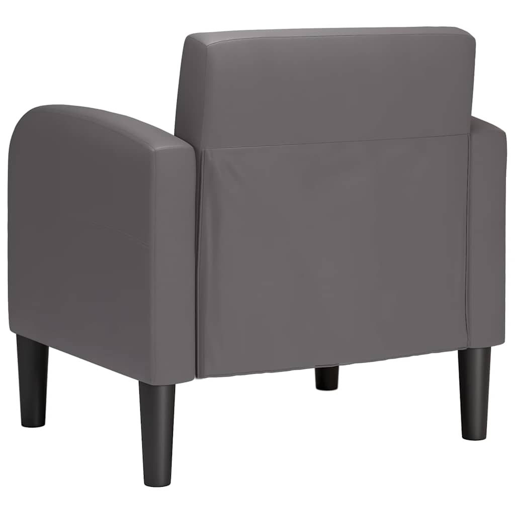 Poltrona com apoios de braços 54 cm couro artificial cinzento