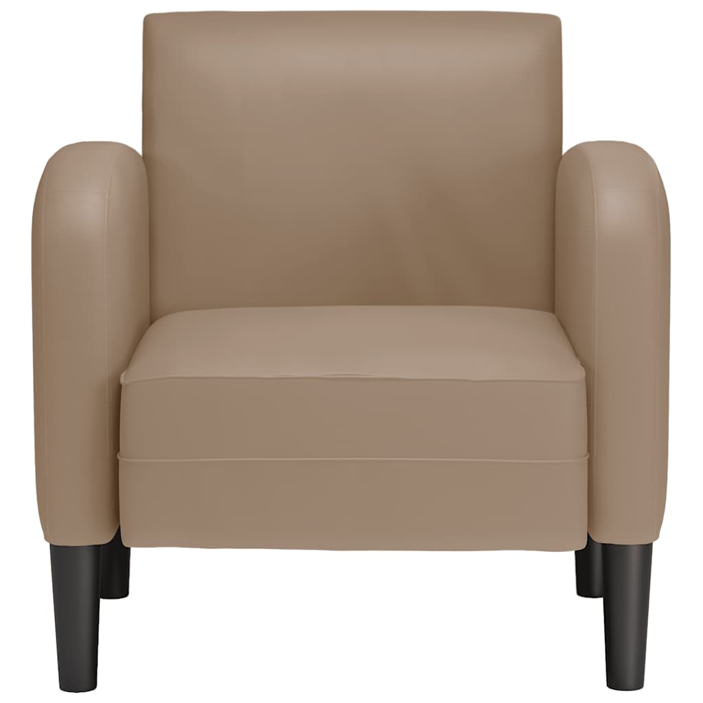 Poltrona com apoios de braços 54 cm couro artificial cappuccino