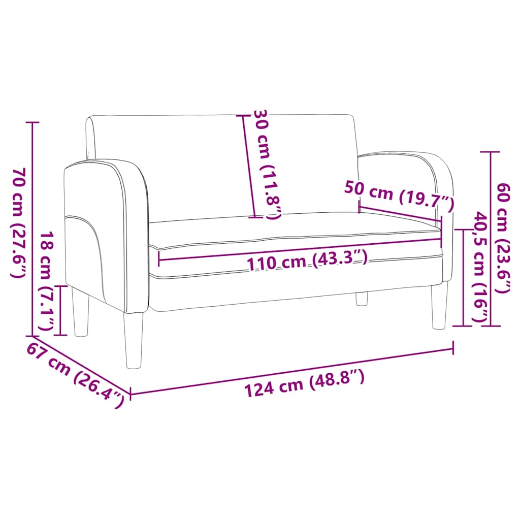 Sofá-luvas 110 cm couro artificial preto