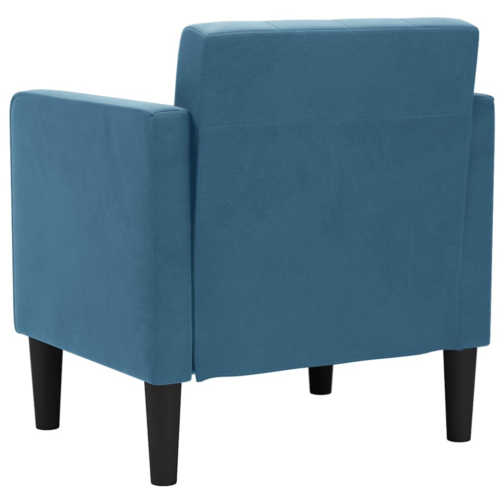 Poltrona com apoio de braços 53 cm veludo azul