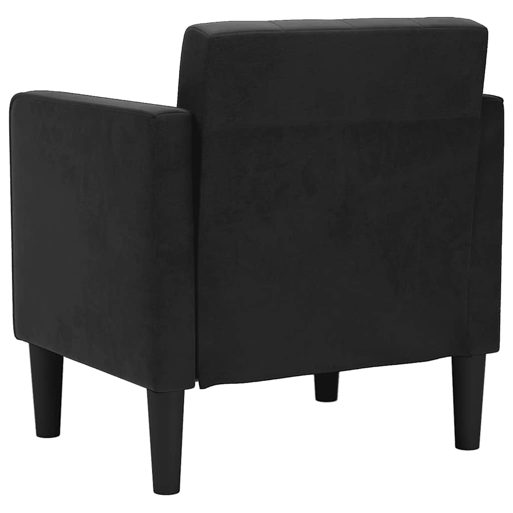 Poltrona com apoio de braços 53 cm veludo preto