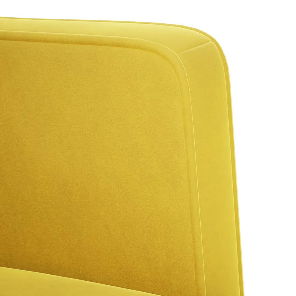 Poltrona com apoio de braços 53 cm veludo amarelo