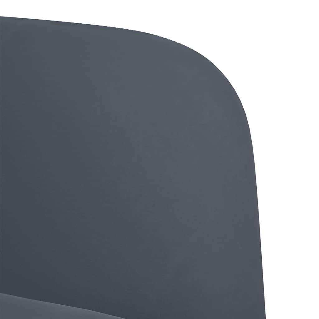 Poltrona com apoio de braços 54 cm veludo cinzento-escuro