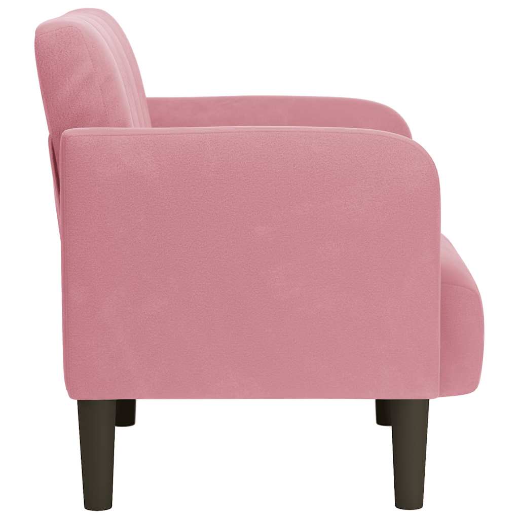 Poltrona com apoio de braços 54 cm veludo rosa