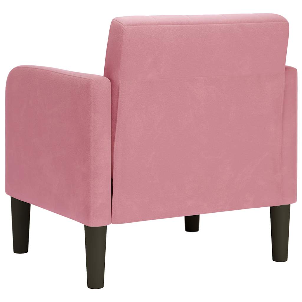Poltrona com apoio de braços 54 cm veludo rosa