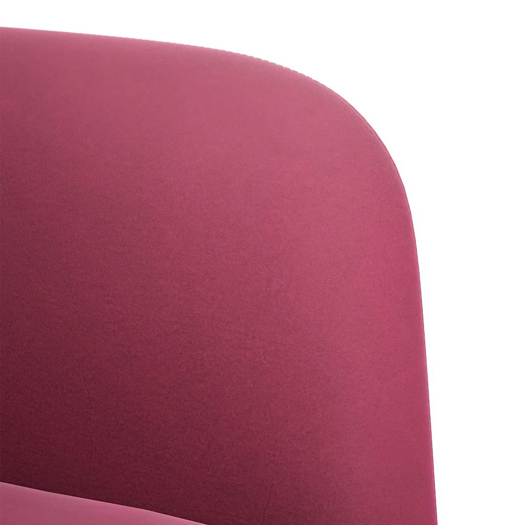 Poltrona com apoio de braços 54 cm veludo vermelho tinto