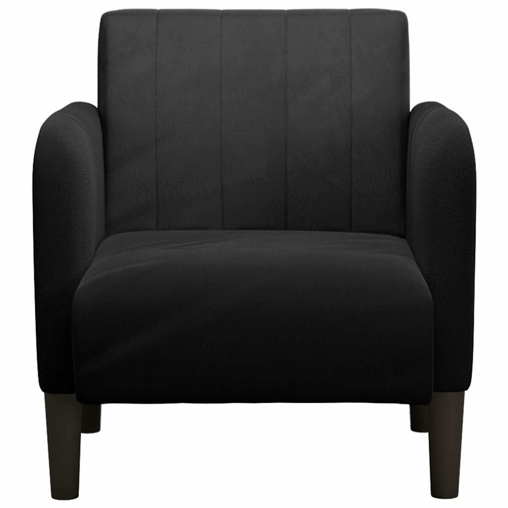 Poltrona com apoio de braços 54 cm veludo preto