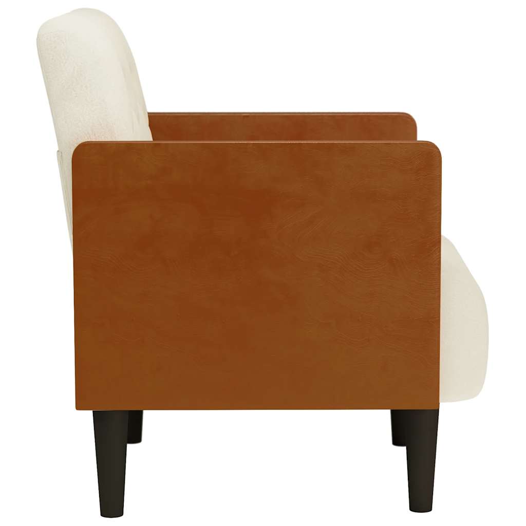 Poltrona com apoio de braços 55 cm veludo creme