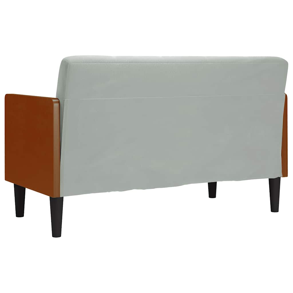 Sofá-luvas com rolos 110 cm veludo cinzento-claro