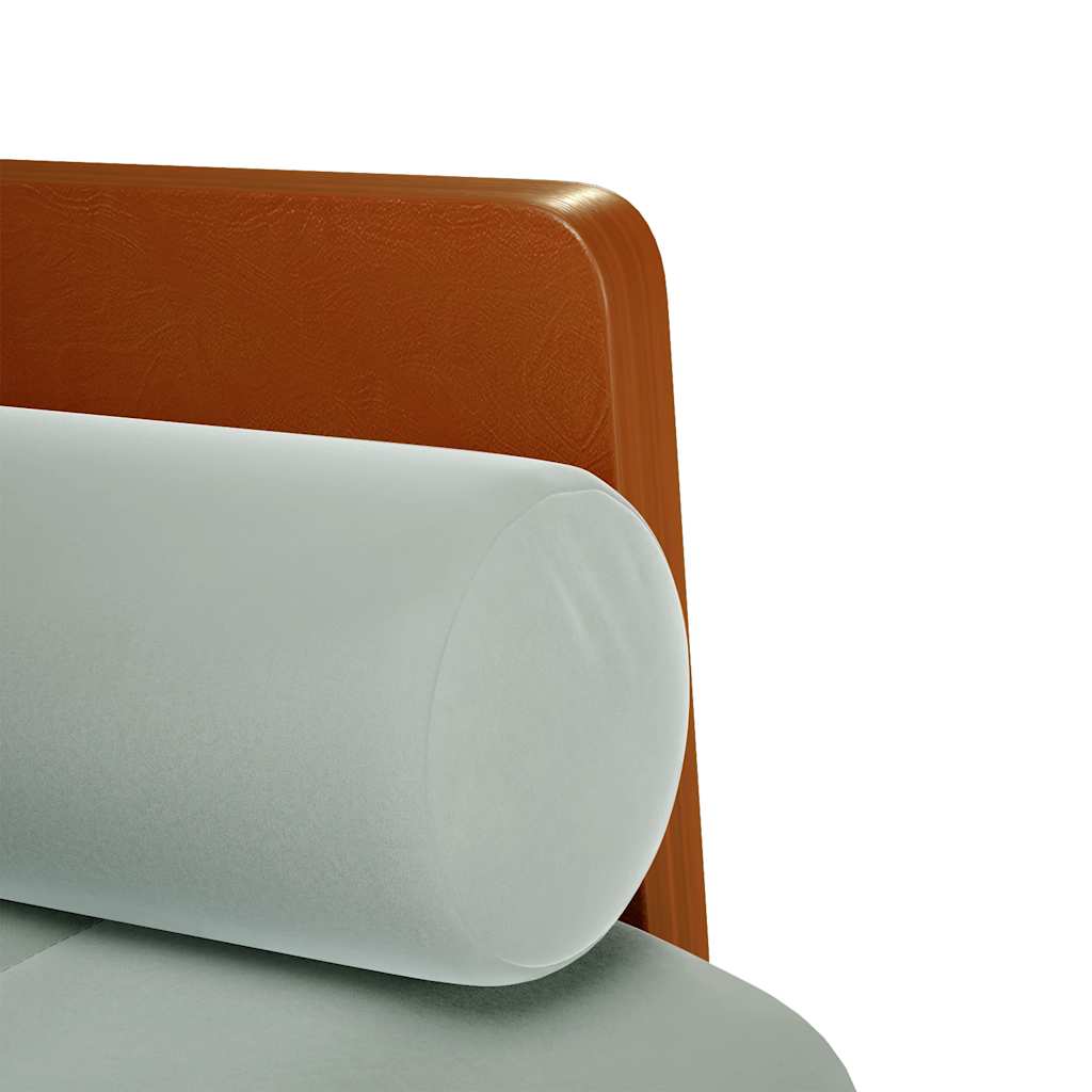 Sofá-luvas com rolos 110 cm veludo cinzento-claro
