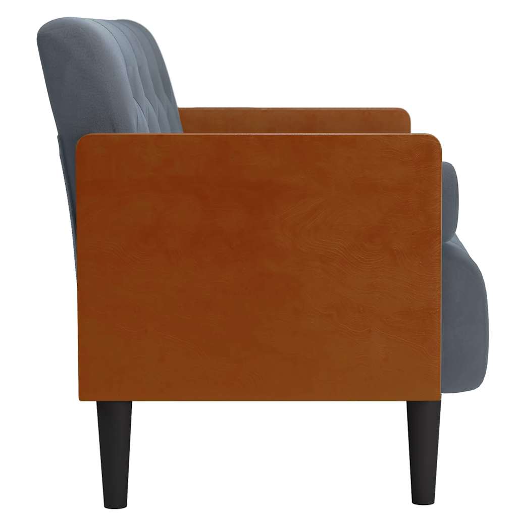 Sofá-luvas com rolos 110 cm veludo cinzento-escuro