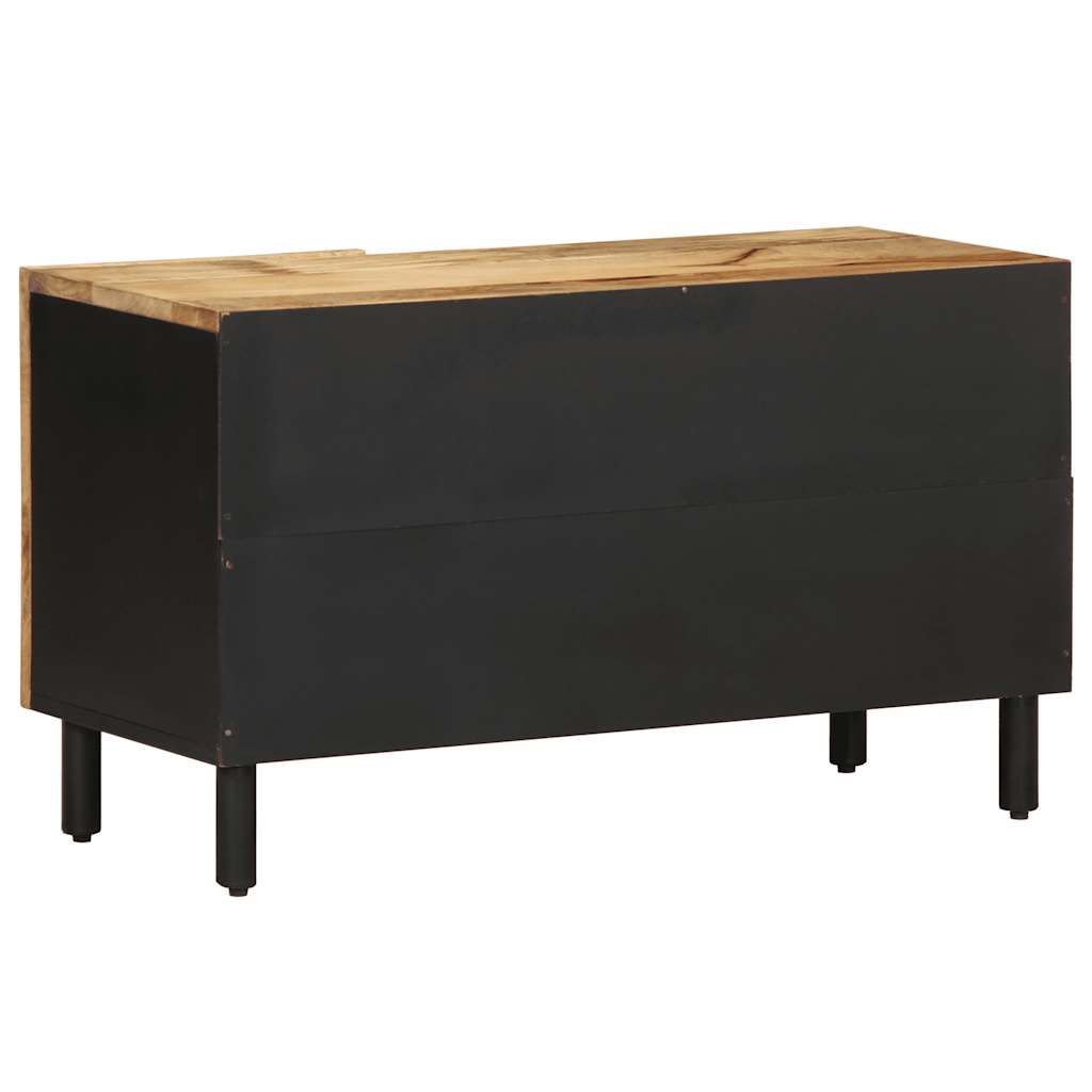 Móvel de TV 80x33,5x46 cm madeira mangueira áspera maciça preto