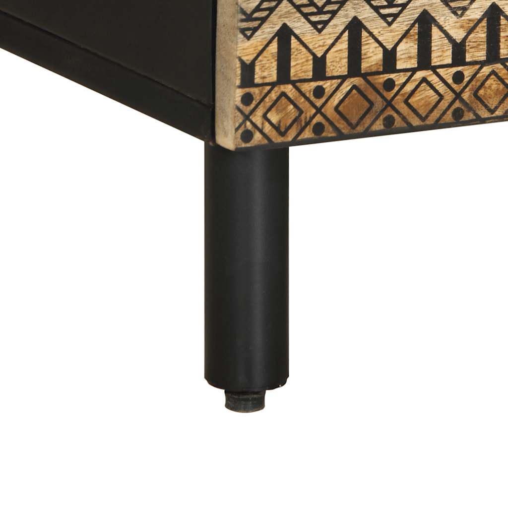 Móvel de TV 100x33,5x46cm madeira mangueira áspera maciça preto
