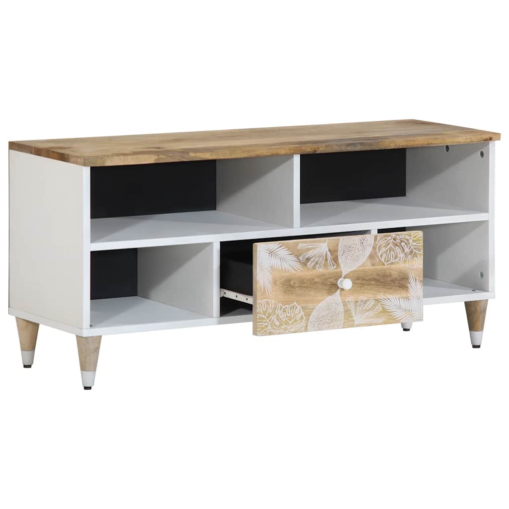 Móvel de TV 100x33,5x46 cm madeira de mangueira maciça