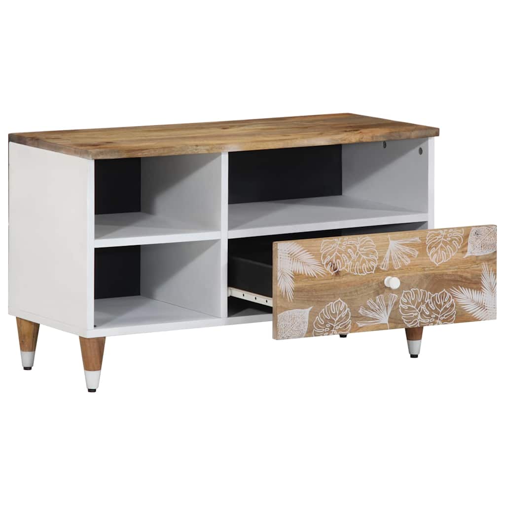 Móvel de TV 80x33,5x46 cm madeira de mangueira maciça
